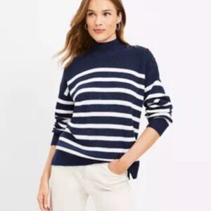 EUC‎ Loft Firsherman Nautical Stripes cotton blend sweater size XXL preppy